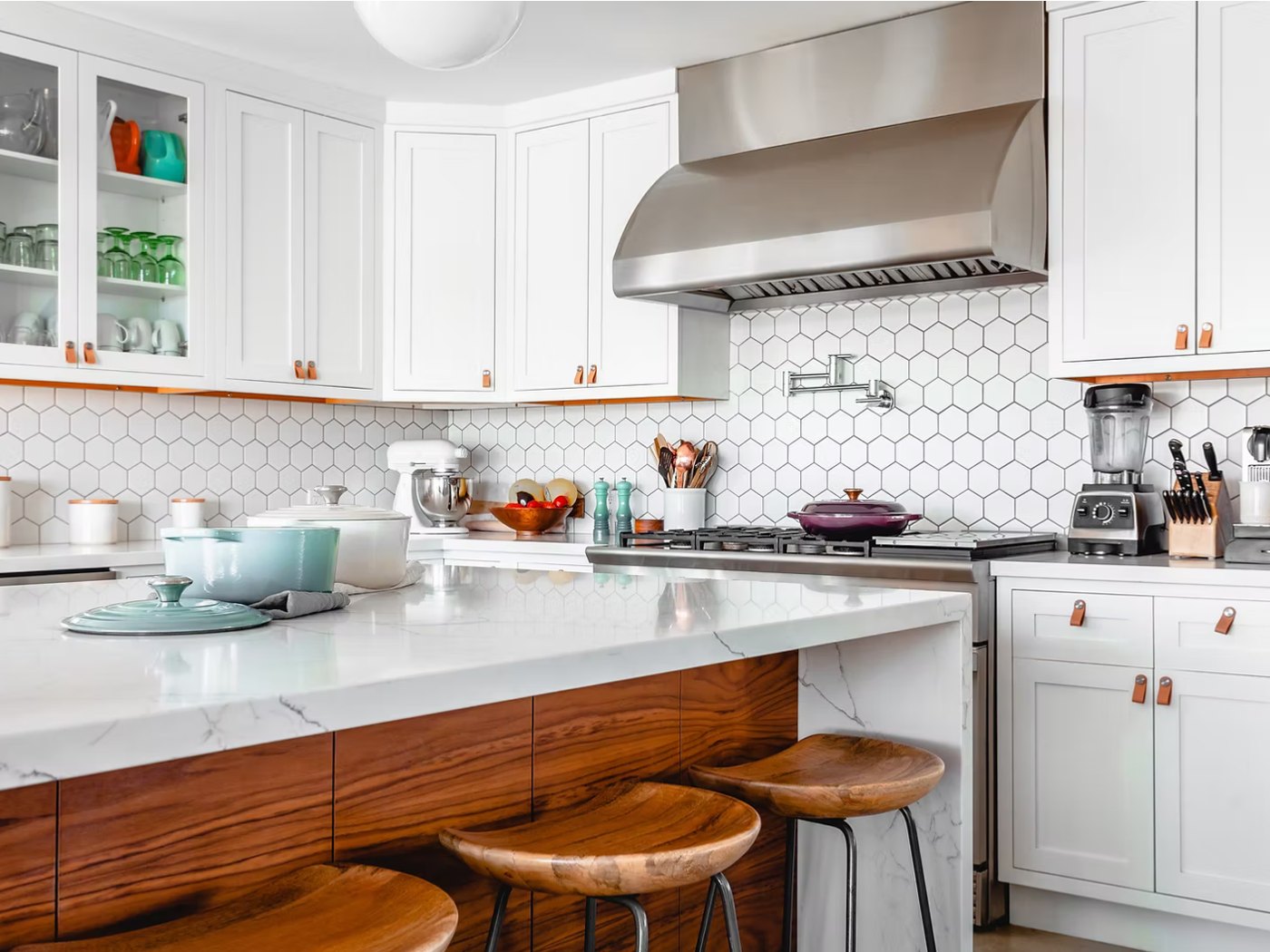 Painted cabinets in a refined Raleigh kitchen